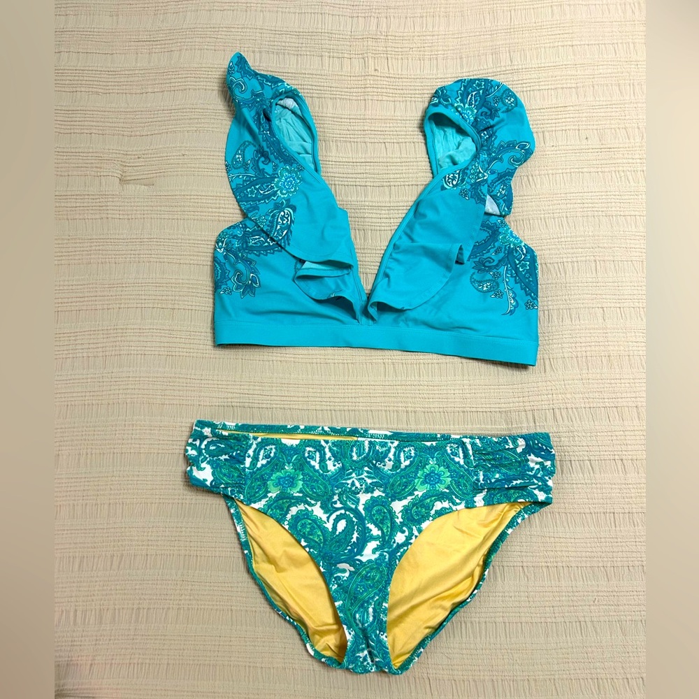 Cabana Life Ruffled Bikini Sz L - Picture 3 of 5